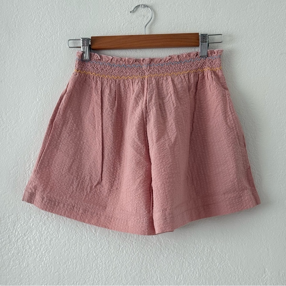 The Sunday Collective Blush Crinkle Cotton Pull-on Elastic Waist Shorts 10-11y
